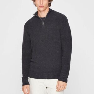 Bouclé Quarter Zip Sweater - New With Tags - NEVER WORN - Charcoal